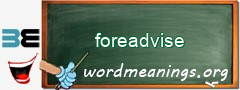 WordMeaning blackboard for foreadvise